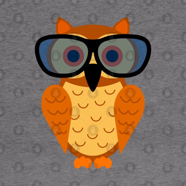 Funny and Cute Nerdy Owl with Nerd Glasses by Bohnenkern